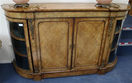 A Victorian walnut credenza W.185cm